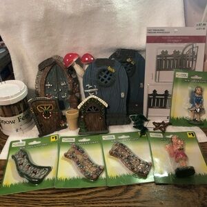 Fairy Garden bundle of doors, fairies, paths, fences for crafting or garden